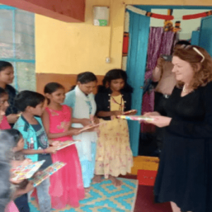 Macmillan Education India partnered with SOS Children’s Villages to distribute 300 books and refreshments
